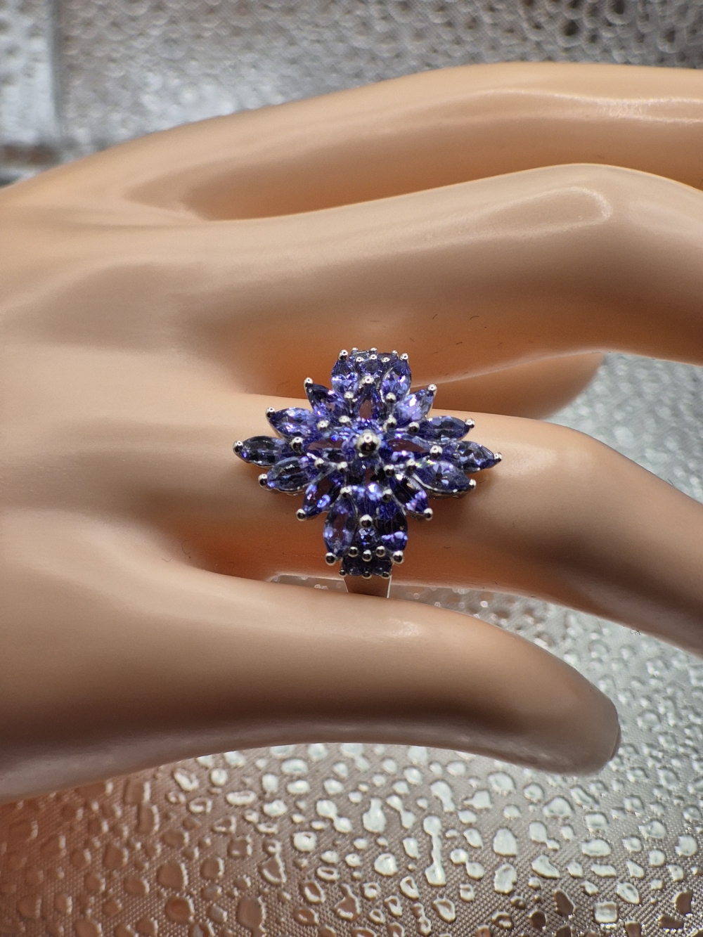 Tanzanite Floral Cluster Ring